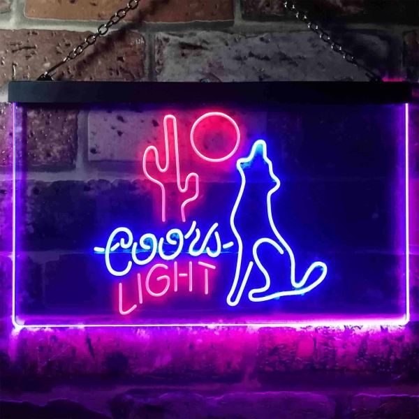 Coors Light Coyote Moon Dual LED Neon Light Sign